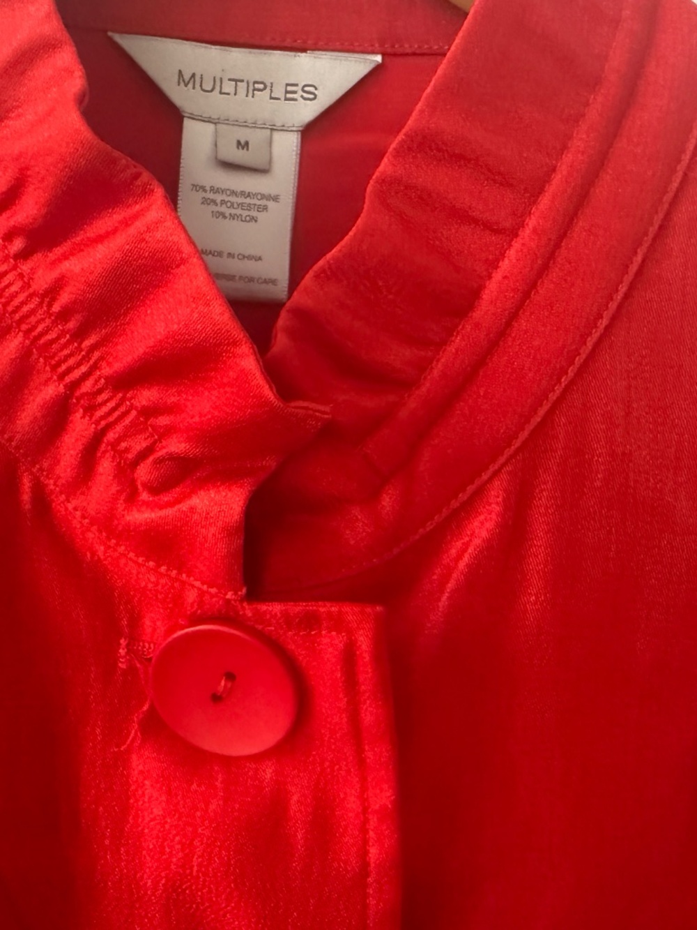 Multiples Red Jacket or Blouse NWT Medium